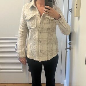 BB Dakota Cream Plaid Button Down Shirt